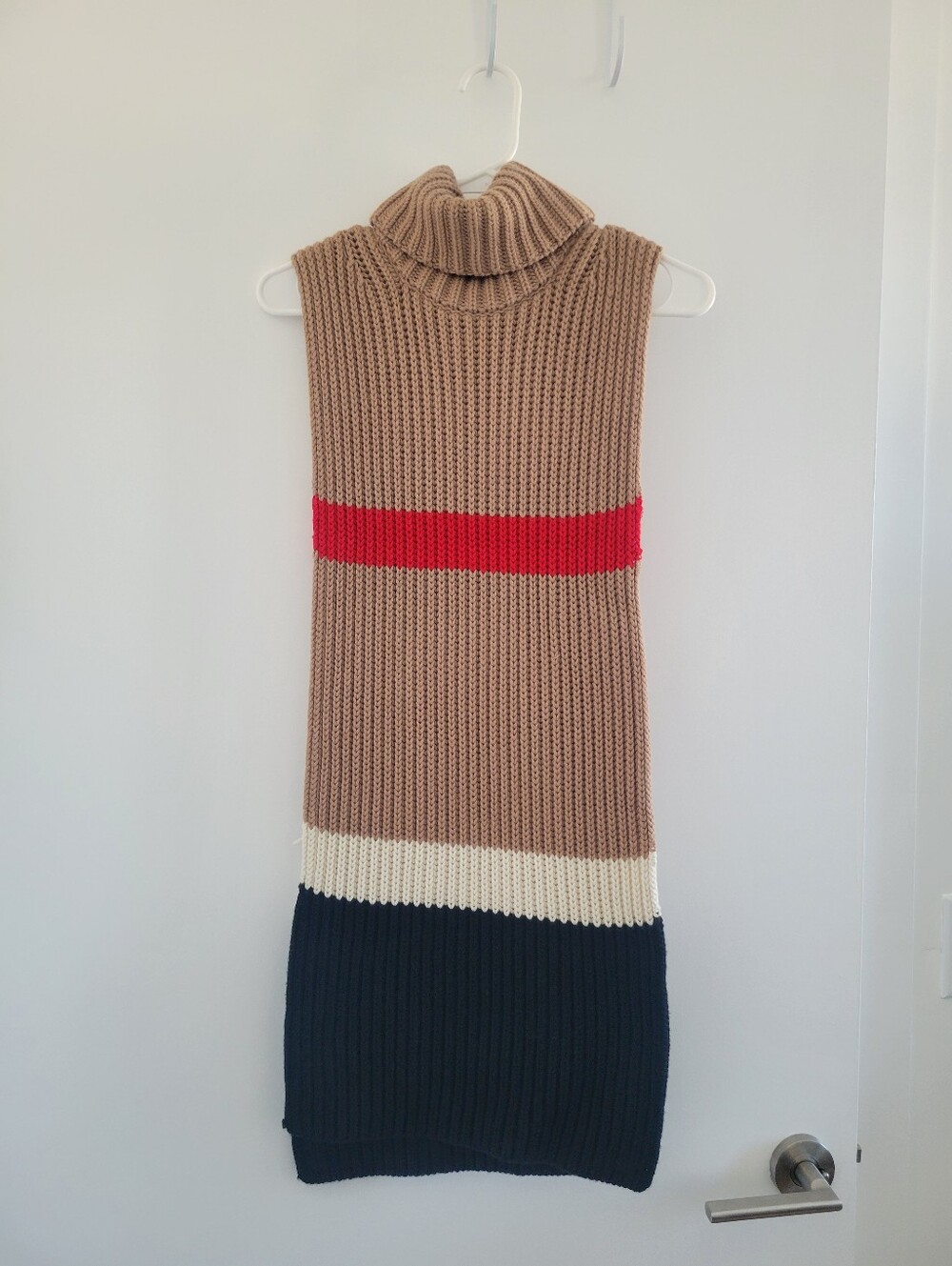 Burberry Sleeveless Turtleneck Colorblock Classic Plaid Knit Sweater Vest